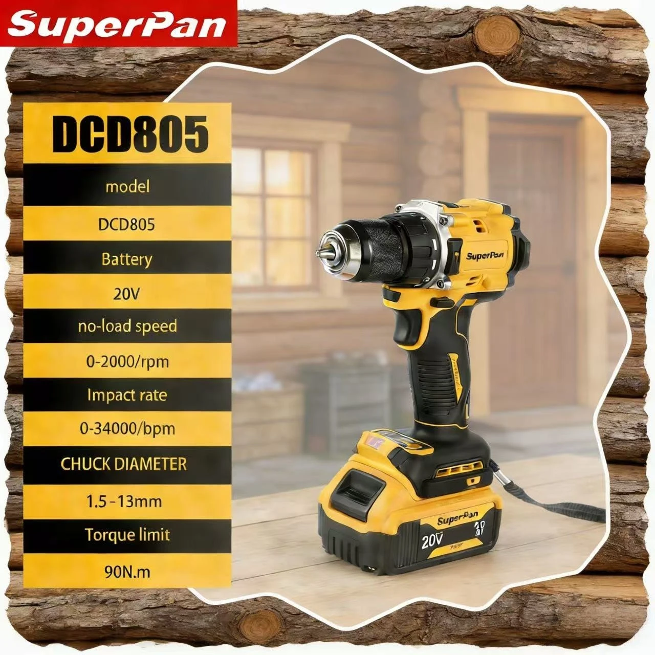 SuperPan SP805 cordless drill Fast Speed Electric Screwdriver for Emergency Home Repair Tool for dewalt 20V battery pin
SuperPan SP805 cordless drill Fast Speed Electric Screwdriver for Emergency Home Repair Tool for dewalt 20V battery pin