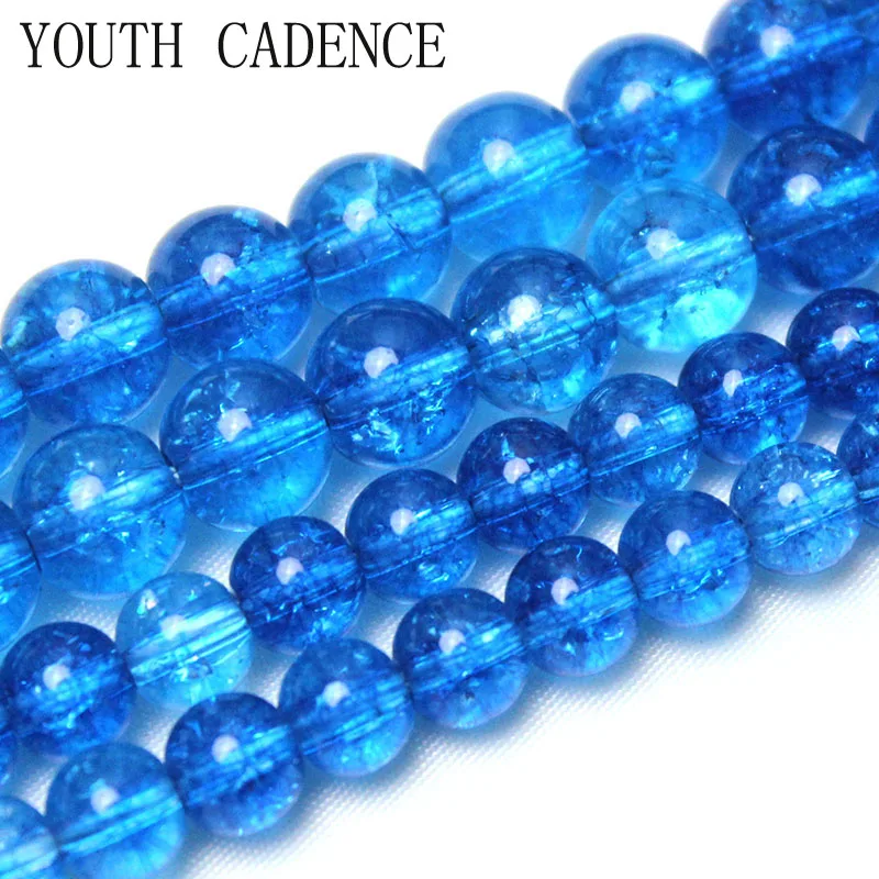 Natural Blue Cracked Crystal Stone Round Loose Spacer Beads 6/8/10MM For Jewelry Making DIY Bracelet Necklace 15''Strand
Natural Blue Cracked Crystal Stone Round Loose Spacer Beads 6/8/10MM For Jewelry Making DIY Bracelet Necklace 15''Strand
