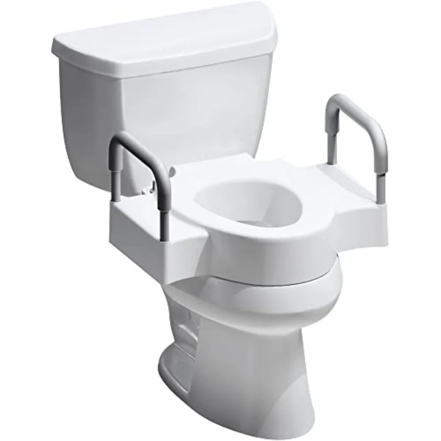 Rise 4.5 Raised Toilet Seat with Support Handles Hinges Never Loosen Fits Round and Elongated White Durable Plastic Easy Instal
Rise 4.5 Raised Toilet Seat with Support Handles Hinges Never Loosen Fits Round and Elongated White Durable Plastic Easy Instal