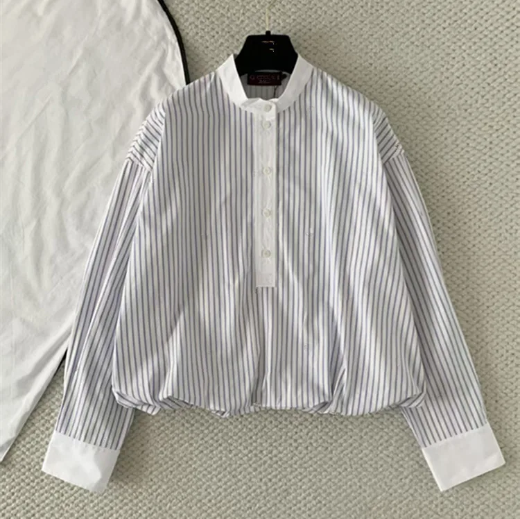 Customization European women's clothing for summer 2026, new styles Long-sleeved button-down striped shirt
Customization European women's clothing for summer 2026, new styles Long-sleeved button-down striped shirt