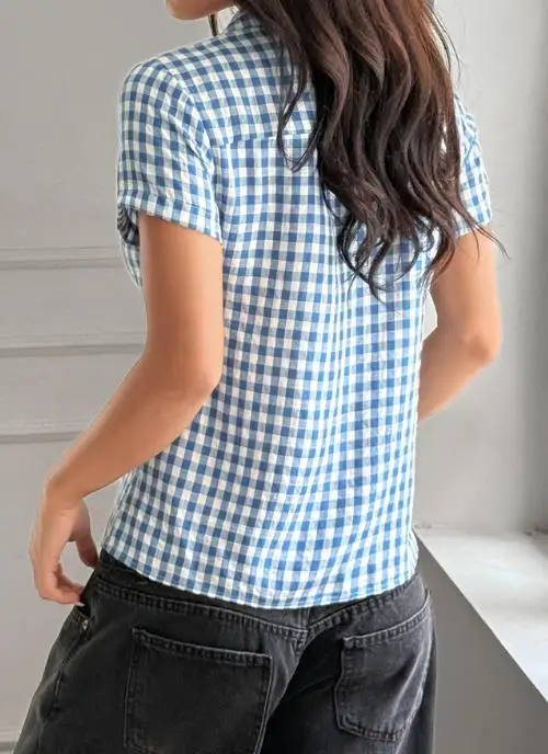 Women's Y2K Plaid Short Sleeve Button down Shirt Spicy Girl Style Autumn Winter Retro Fashion Clothing
Women's Y2K Plaid Short Sleeve Button down Shirt Spicy Girl Style Autumn Winter Retro Fashion Clothing