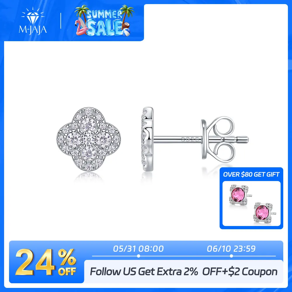 M-JAJA Moissanite Four-leaf Clover Earrings D VVS1 Lab Created Diamond Stud Earrings S925 Sterling Silver Fine Jewelry for Women
M-JAJA Moissanite Four-leaf Clover Earrings D VVS1 Lab Created Diamond Stud Earrings S925 Sterling Silver Fine Jewelry for Women
