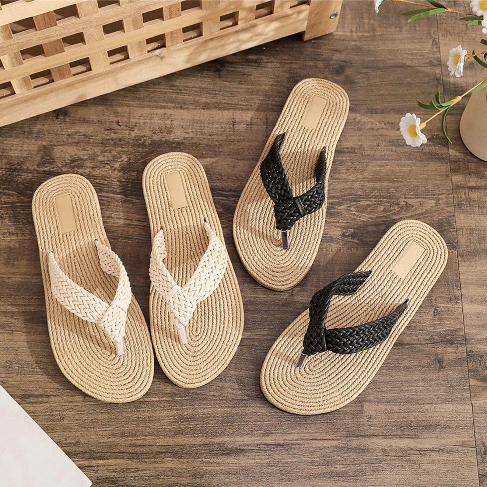 Summer Women Minimal Hemp Thong Flip Flops Flat Lightweight High Quality Outdoor Beach Sandals
Summer Women Minimal Hemp Thong Flip Flops Flat Lightweight High Quality Outdoor Beach Sandals