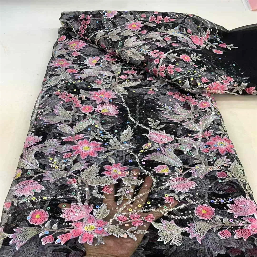 New Design African Sequins Tulle Laces Fabric 2025 High Quality French Nigerian Beaded Tulle Lace Fabric For Bridal Sewing Dress
New Design African Sequins Tulle Laces Fabric 2025 High Quality French Nigerian Beaded Tulle Lace Fabric For Bridal Sewing Dress