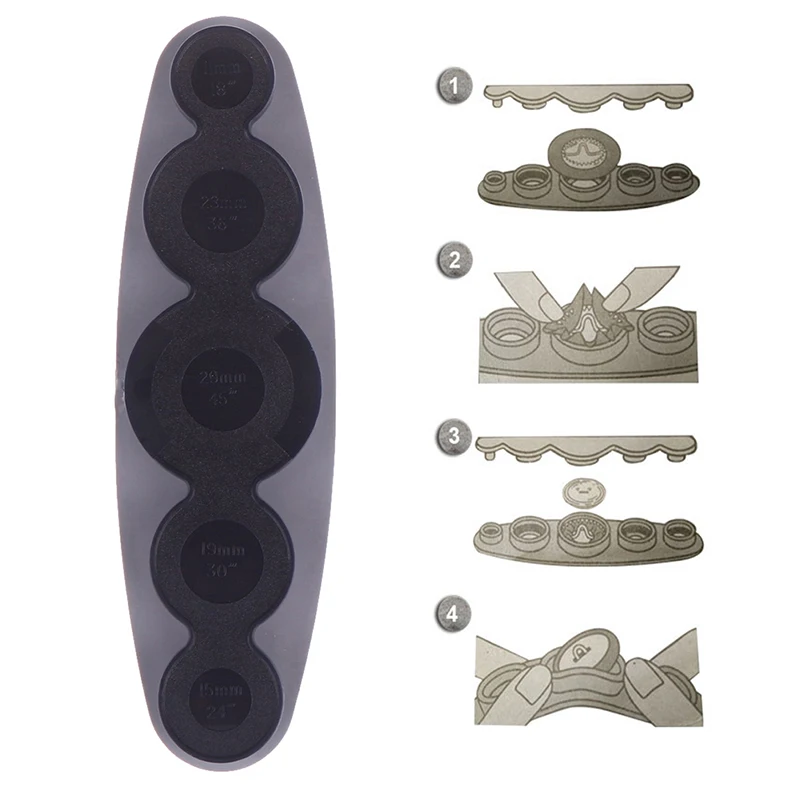 Universal Self Cover Button Making Press Tool For Button Sizes 11 15 19 23 29mm
Universal Self Cover Button Making Press Tool For Button Sizes 11 15 19 23 29mm