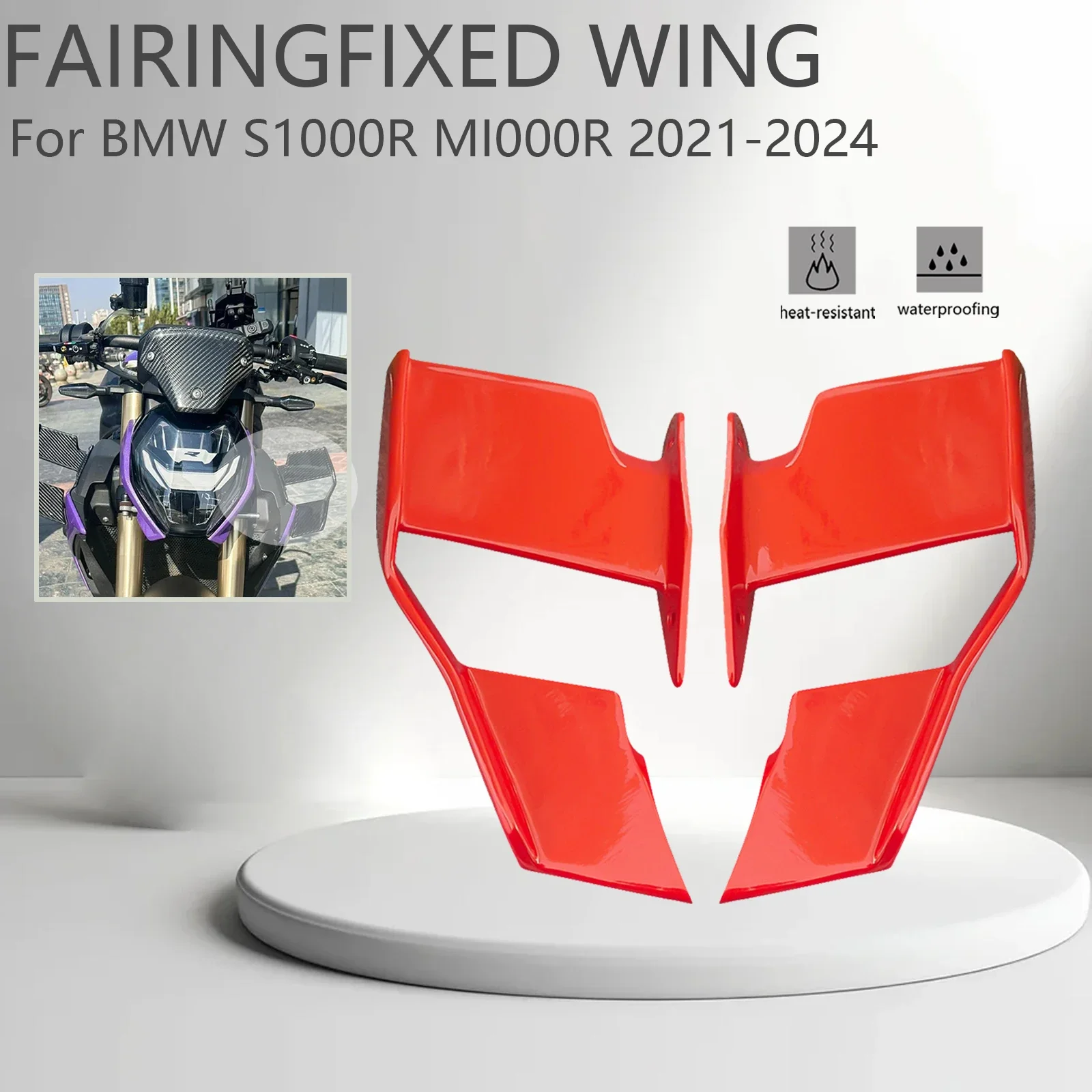 For BMW M1000R S1000R s1000r 2021 2022 2023 2024 Motorcycle Modified Fixed Wing Aerodynamic Wing High Quality ABS Material 
For BMW M1000R S1000R s1000r 2021 2022 2023 2024 Motorcycle Modified Fixed Wing Aerodynamic Wing High Quality ABS Material
