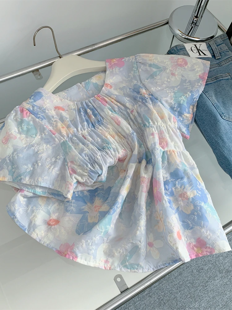New Summer Women's irt Embroidered Oil Painting Floral Print Puffy Sve Loose Fit Moisture ng round Ne ort Sve
New Summer Women's irt Embroidered Oil Painting Floral Print Puffy Sve Loose Fit Moisture ng round Ne ort Sve