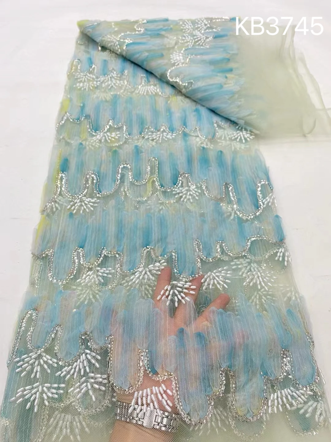 African Lace Fabric 2024 High Quality Blue Beaded Embroidery Lace Fabrics With Sequins French Mesh For Wedding Dresses KB3745
African Lace Fabric 2024 High Quality Blue Beaded Embroidery Lace Fabrics With Sequins French Mesh For Wedding Dresses KB3745