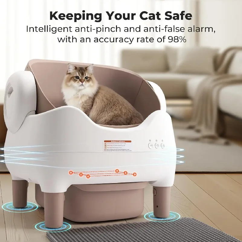 Automatic Self Cleaning Cat Litter Box Intelligent Cat Litter Pan Open-Top Design Odorless APP Control Cat Sand Box Tray
Automatic Self Cleaning Cat Litter Box Intelligent Cat Litter Pan Open-Top Design Odorless APP Control Cat Sand Box Tray