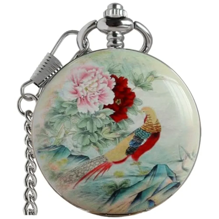 Vintage Floral Bird Manual Mechanical Pocket Watch for Men and Women - Elegant Wind Up Pocket Watches Skeleton with Chain and G
Vintage Floral Bird Manual Mechanical Pocket Watch for Men and Women - Elegant Wind Up Pocket Watches Skeleton with Chain and G