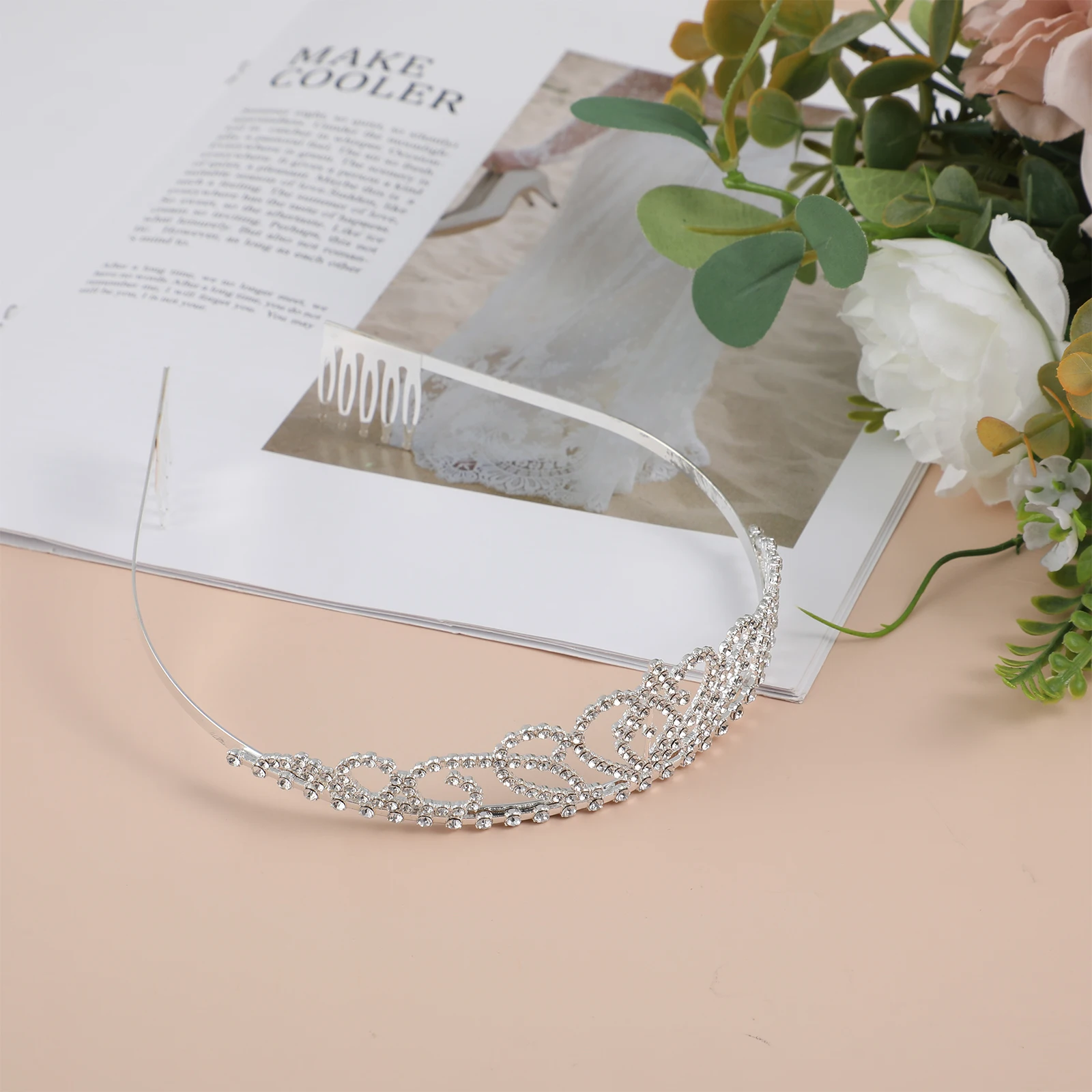 New Year Rhinestone Tiara Crown Hairband Bridal Wedding Hair Loop With Comb For Ladies Silver 7.76X1.34 Inch 15.4 Inch
New Year Rhinestone Tiara Crown Hairband Bridal Wedding Hair Loop With Comb For Ladies Silver 7.76X1.34 Inch 15.4 Inch