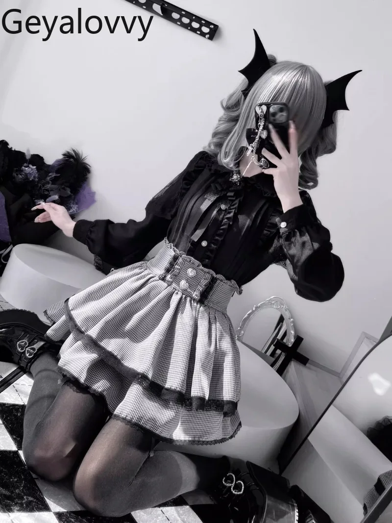 Japanese Original Design Mine Series Mass-produced Sweet Girls Bow Lace Long-sleeved Shirt and High-waisted Short Skirt Set
Japanese Original Design Mine Series Mass-produced Sweet Girls Bow Lace Long-sleeved Shirt and High-waisted Short Skirt Set