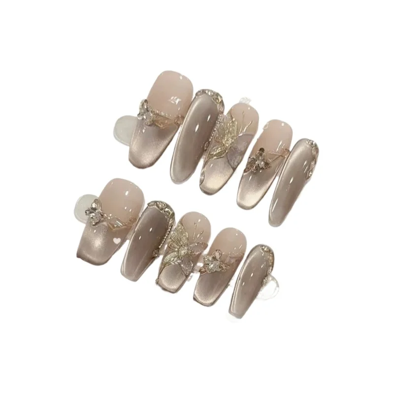 *Autumn and winter butterfly cat eye pure hand-worn nail advanced temperament white detachable nail art
*Autumn and winter butterfly cat eye pure hand-worn nail advanced temperament white detachable nail art