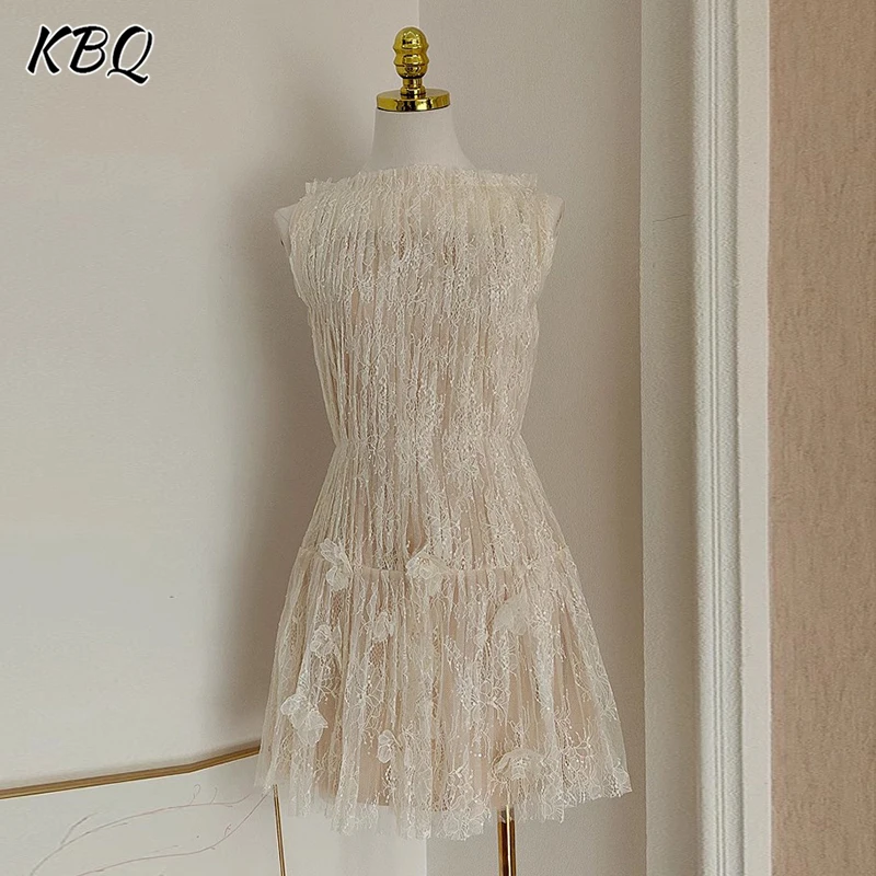 KBQ Elegant Spliced Appliques Slimming Mini Dresses For Women Round Neck Sleeveleee High Waist Spring Cute Dress Female Style
KBQ Elegant Spliced Appliques Slimming Mini Dresses For Women Round Neck Sleeveleee High Waist Spring Cute Dress Female Style