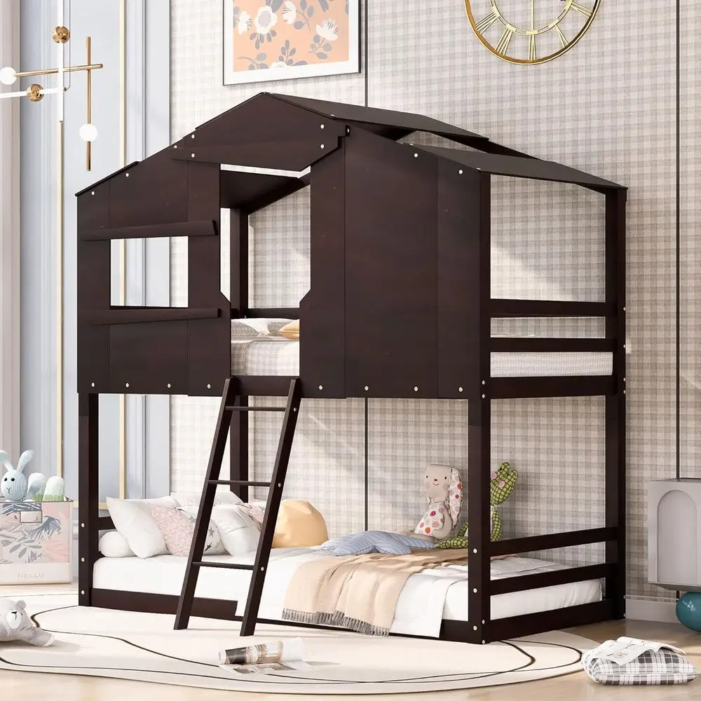 Twin-Over-Twin Wooden Bunk Beds for Kids, Ladder Access, Converts to Two Individual Platform Beds
Twin-Over-Twin Wooden Bunk Beds for Kids, Ladder Access, Converts to Two Individual Platform Beds