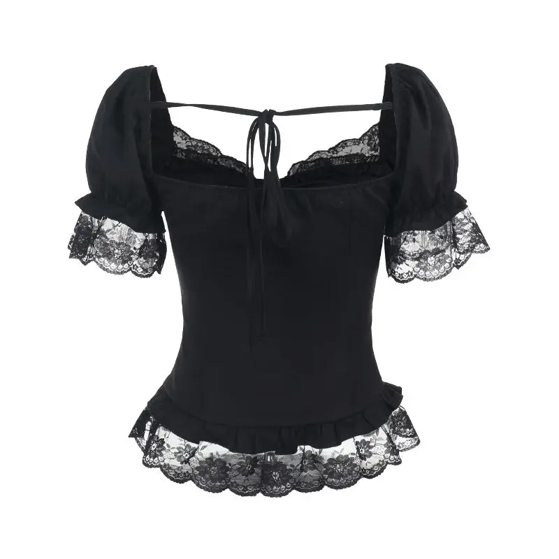 2025 Women Clothing Summer Gothic Sexy Lace-Up Patchwork Lace Trim Top A-Line High-Waist Splits Pleated Chic Skirts 2 Piece Set
2025 Women Clothing Summer Gothic Sexy Lace-Up Patchwork Lace Trim Top A-Line High-Waist Splits Pleated Chic Skirts 2 Piece Set