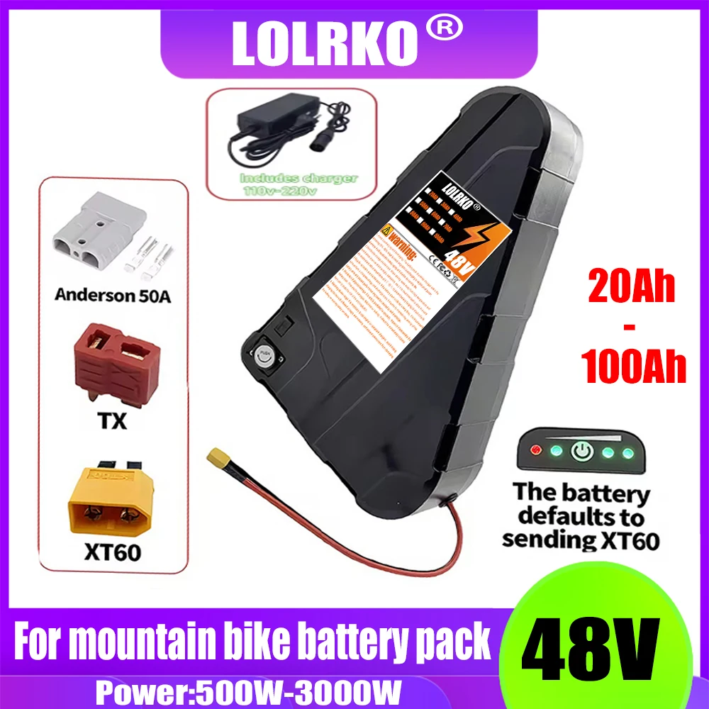 48V 100AH High Capacity Waterproof Hard Case Strong power battery pack 350W 500W 750W 1000W triangle battery
48V 100AH High Capacity Waterproof Hard Case Strong power battery pack 350W 500W 750W 1000W triangle battery