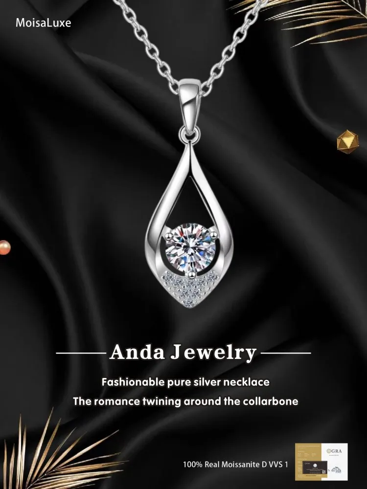 Муассанит Plata из стерлингового серебра 925 пробы, модное изысканное ожерелье с тремя когтями и каплями воды, сертифицированное GRA
Муассанит Plata из стерлингового серебра 925 пробы, модное изысканное ожерелье с тремя когтями и каплями воды, сертифицированное GRA