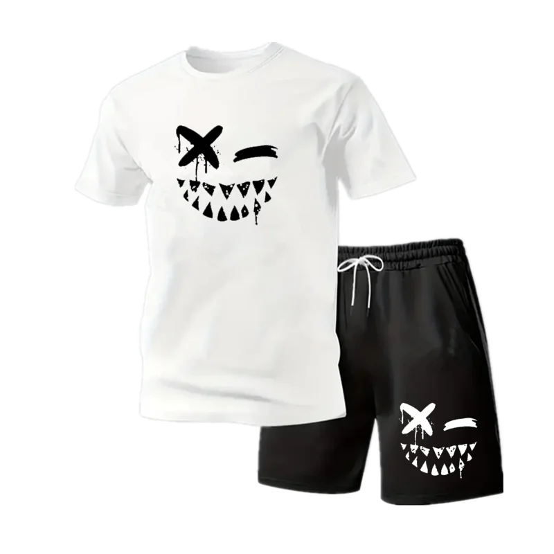 Two men's short-sleeved short-pants pajama sets for spring and summer seasons featuring fashionable geometric patterns home sets
Two men's short-sleeved short-pants pajama sets for spring and summer seasons featuring fashionable geometric patterns home sets