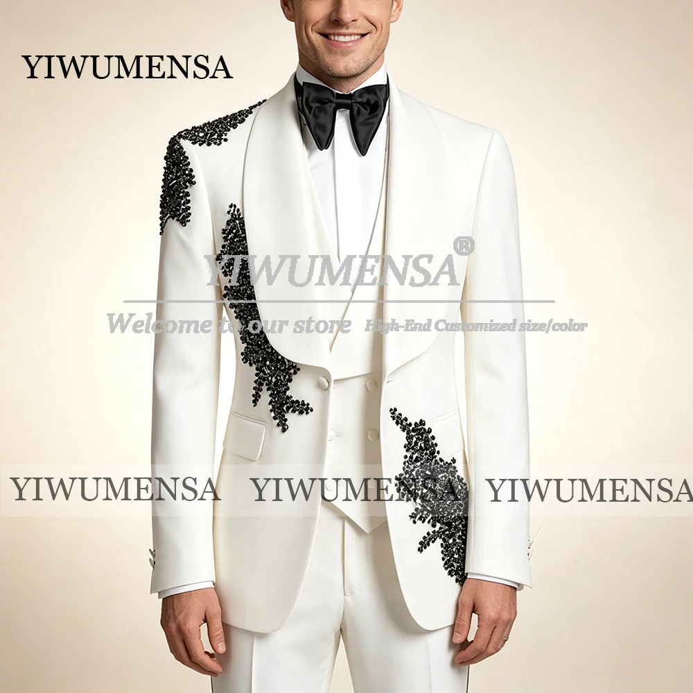 Extravagant Men's Suit 3 Piece Sets Beaded Stones Prom Blazer Custom Made Shawl Label Groom Wedding Tuxedos Slim Fit Ropa Hombre
Extravagant Men's Suit 3 Piece Sets Beaded Stones Prom Blazer Custom Made Shawl Label Groom Wedding Tuxedos Slim Fit Ropa Hombre