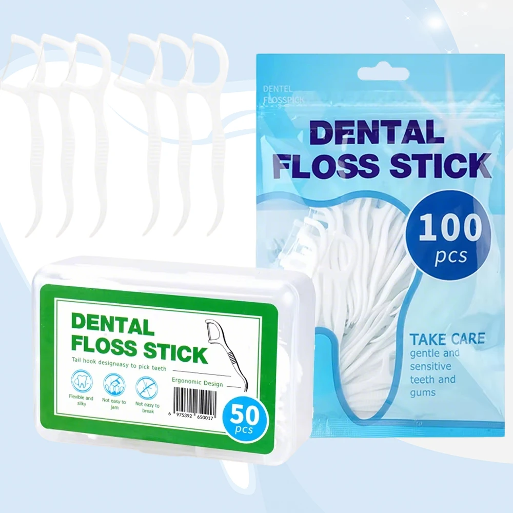 Dental Floss Picks with Interdental Cleaners for Between Teeth Plaque Removal Oral Hygiene and Gum Care
Dental Floss Picks with Interdental Cleaners for Between Teeth Plaque Removal Oral Hygiene and Gum Care