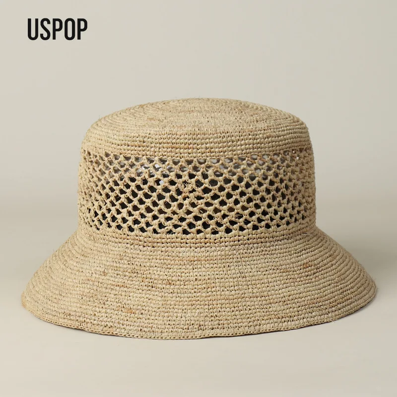 USPOP Women Raffia Straw Bucket Hat Foldable Breathable Hollow Woven Sun Hat Adjustable Wide Brim Summer Beach Hat
USPOP Women Raffia Straw Bucket Hat Foldable Breathable Hollow Woven Sun Hat Adjustable Wide Brim Summer Beach Hat