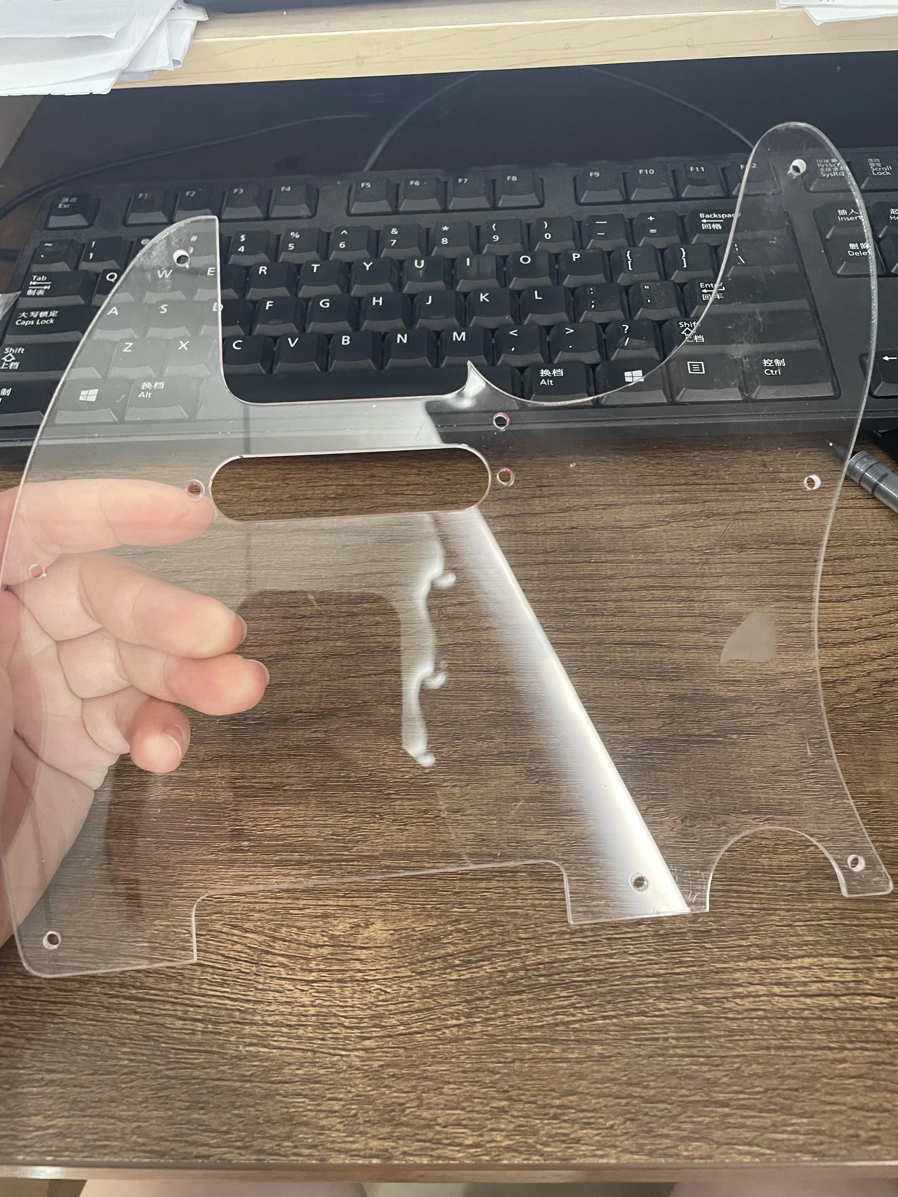 3 Ply 8 Holes Transparent Guitar Pickguard Scratch Plate for Electric Guitars with Protective Film Acrylic Musical Instrument
3 Ply 8 Holes Transparent Guitar Pickguard Scratch Plate for Electric Guitars with Protective Film Acrylic Musical Instrument