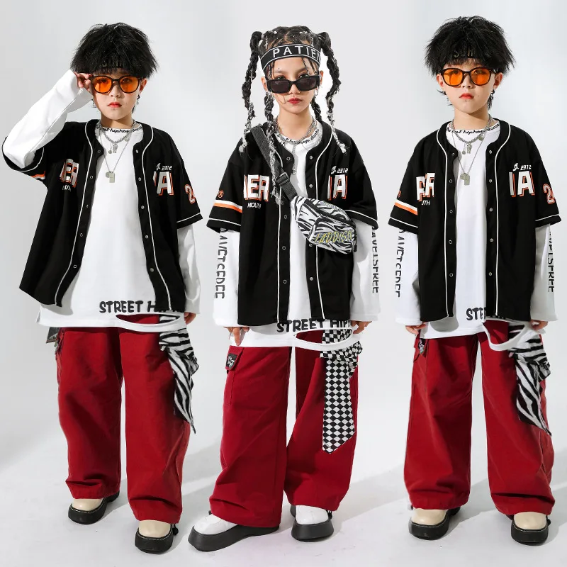 Boys Hip Hop Baseball Coat Cargo Pants Girls Street Dance Sport Bomber Jacket Children Streetwear Kids Jazz Clothes Sets Costume
Boys Hip Hop Baseball Coat Cargo Pants Girls Street Dance Sport Bomber Jacket Children Streetwear Kids Jazz Clothes Sets Costume