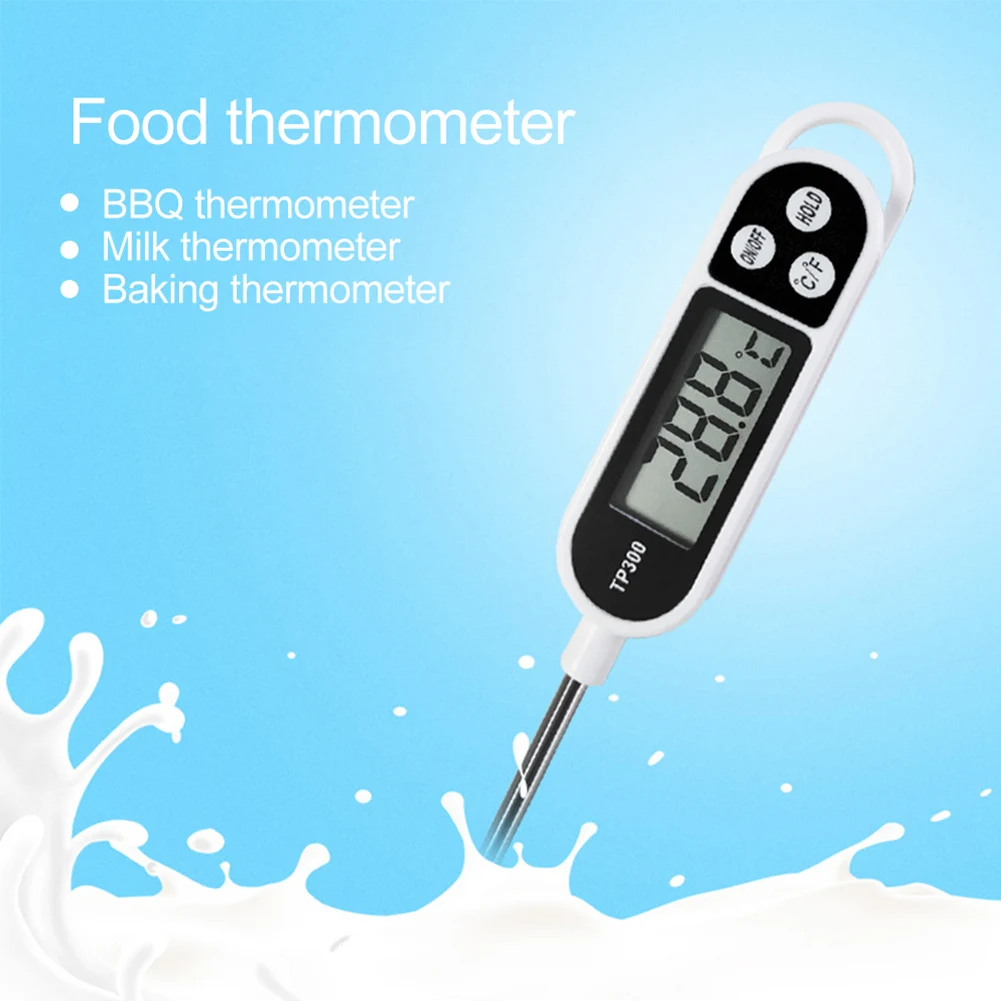 TP300 Electronic Food Thermometer LCD Display Kitchen Thermometer Digital Temperature Measuring Tool for Meat /Cooking /BBQ/Milk
TP300 Electronic Food Thermometer LCD Display Kitchen Thermometer Digital Temperature Measuring Tool for Meat /Cooking /BBQ/Milk