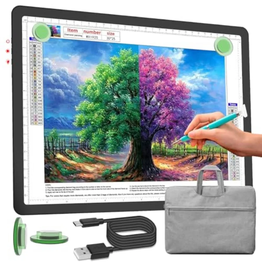 Rechargeable Light Pad Carry Bag, Ultra-Thin Magnetic Tracing Light Box for Drawing, Diamond Art Painting Light Board with Side
Rechargeable Light Pad Carry Bag, Ultra-Thin Magnetic Tracing Light Box for Drawing, Diamond Art Painting Light Board with Side
