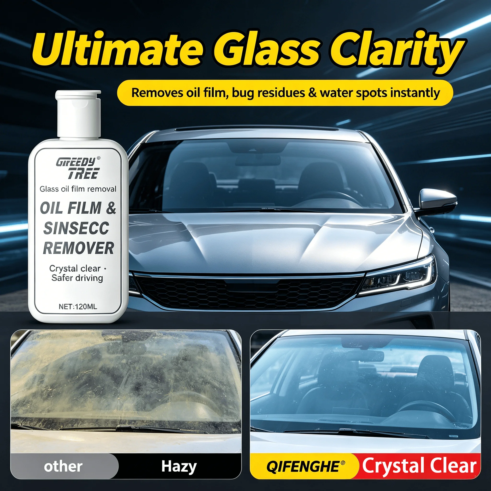 Oil Film & Bug Remover 120ml – Restores Glass Clarity, Safe Driving
Oil Film & Bug Remover 120ml – Restores Glass Clarity, Safe Driving