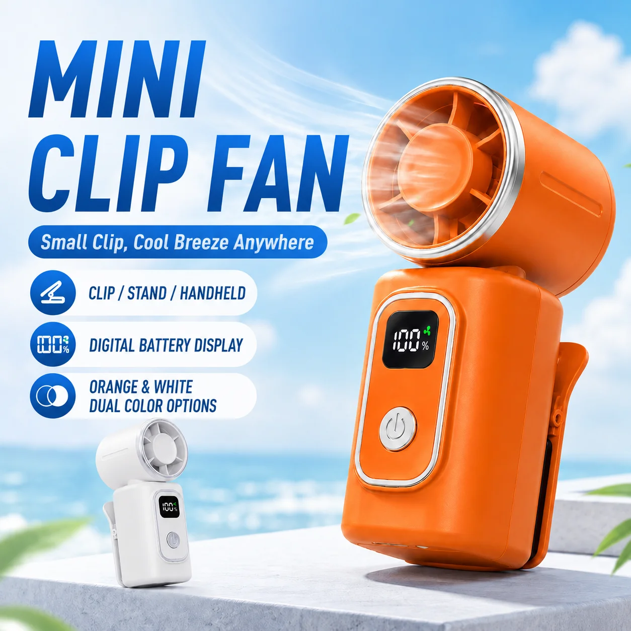 Portable Clip Mini Fan 3000mAh Rechargeable 5W USB-C Fan With Digital Display 20 Speed Levels 180° Rotation For Desk Stroller
Portable Clip Mini Fan 3000mAh Rechargeable 5W USB-C Fan With Digital Display 20 Speed Levels 180° Rotation For Desk Stroller