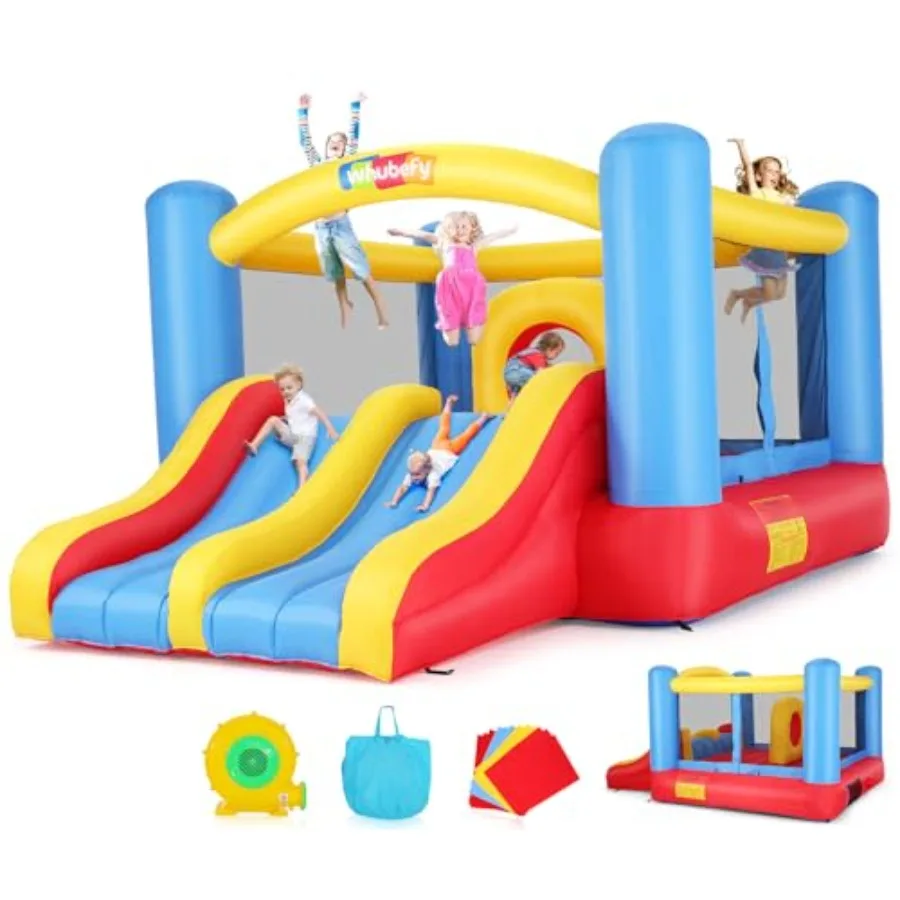 Bounce House for 3-6 Big 8-12, 12.6FTx9FT Inflatable Bounce House with Blower Double Slide Obstacle, Indoor Outdoor Blow up Bou
Bounce House for 3-6 Big 8-12, 12.6FTx9FT Inflatable Bounce House with Blower Double Slide Obstacle, Indoor Outdoor Blow up Bou