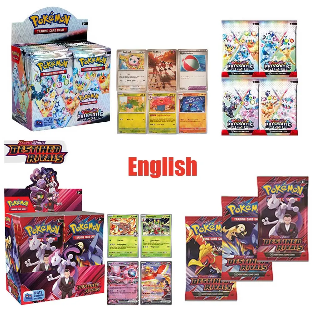 360 Pcs/Set Pokemon Card Prismatic Evolutions / Destined Rivals /Journey Together English Booster Battle Transaction Card
360 Pcs/Set Pokemon Card Prismatic Evolutions / Destined Rivals /Journey Together English Booster Battle Transaction Card