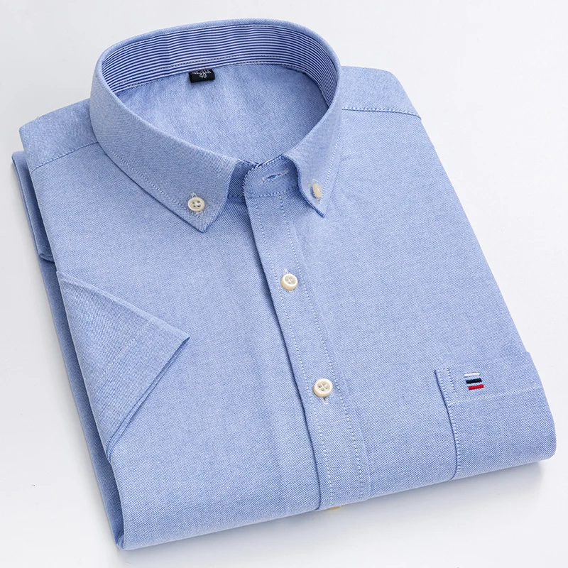 2025 Summer New Fashion 100% Pure Cotton Men Oxford Short Sleeve Square Collar Solid Casual Striped Shirts Single Pocket Shirt
2025 Summer New Fashion 100% Pure Cotton Men Oxford Short Sleeve Square Collar Solid Casual Striped Shirts Single Pocket Shirt