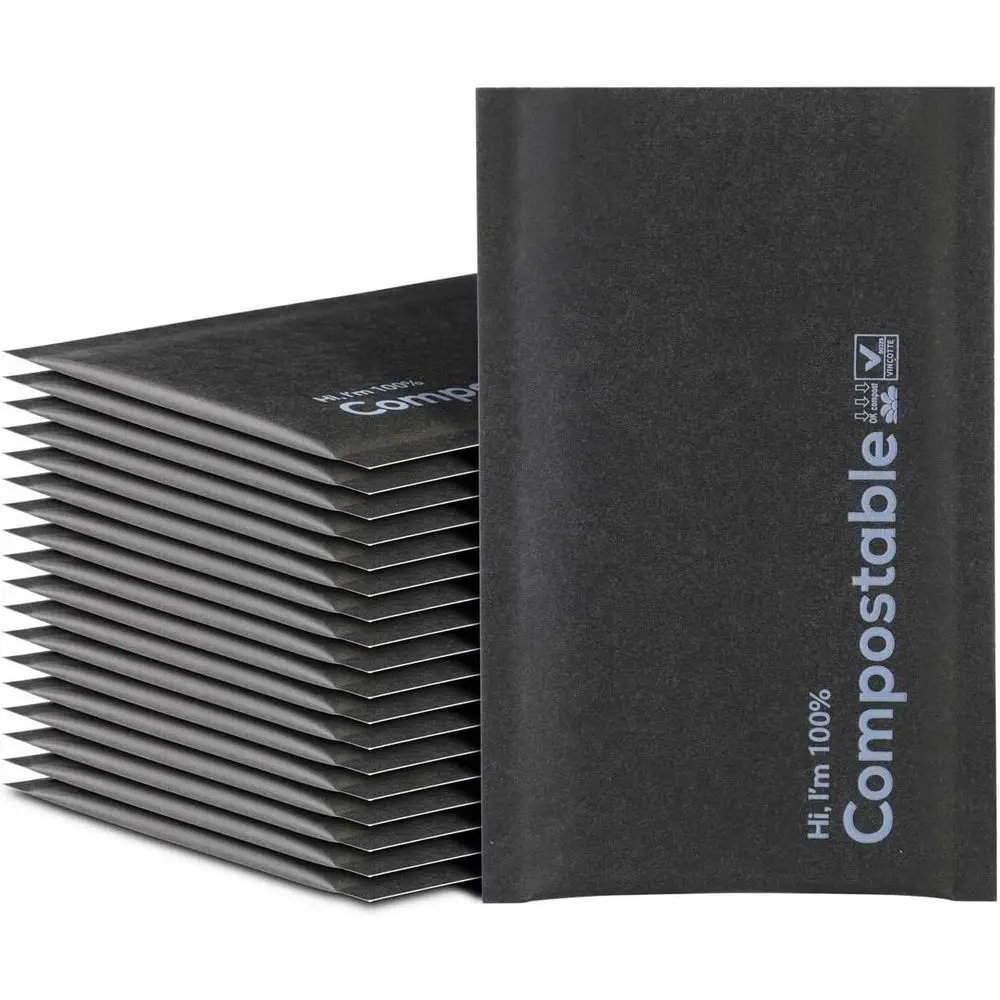 100% Biodegradable Bubble Mailers, 25 Pack, Black, Eco-Friendly Compostable Padded Pouches
100% Biodegradable Bubble Mailers, 25 Pack, Black, Eco-Friendly Compostable Padded Pouches