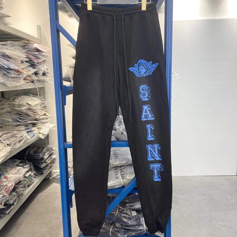 2025 High-quality Saint Sweatpants Angel Letter Print Retro Washed Old Loose Casual Pants Men's Women's Drawstring Trousers
2025 High-quality Saint Sweatpants Angel Letter Print Retro Washed Old Loose Casual Pants Men's Women's Drawstring Trousers