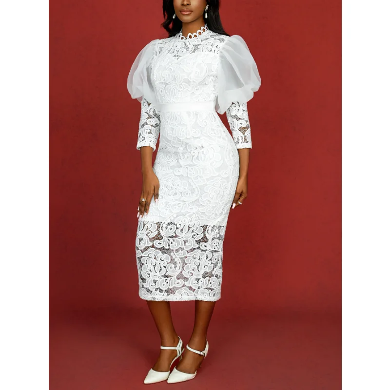 Customized White Summer Dress Lace Bodycon Long Sleeve Dress Elegant Slim Fit Summer Wedding Guest Dress for Women Stylish White
Customized White Summer Dress Lace Bodycon Long Sleeve Dress Elegant Slim Fit Summer Wedding Guest Dress for Women Stylish White
