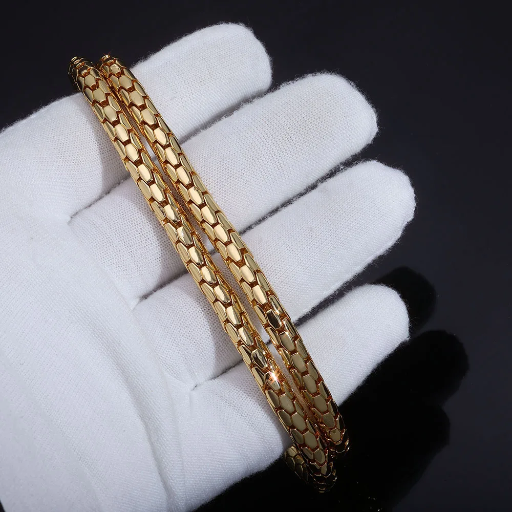 HHIOK 6mm Wholesale Snake Scale Design Cuban Bracelet Brass Gold Plated Exquisite High End Men's Hip Hop Jewelry Custom Necklace
HHIOK 6mm Wholesale Snake Scale Design Cuban Bracelet Brass Gold Plated Exquisite High End Men's Hip Hop Jewelry Custom Necklace