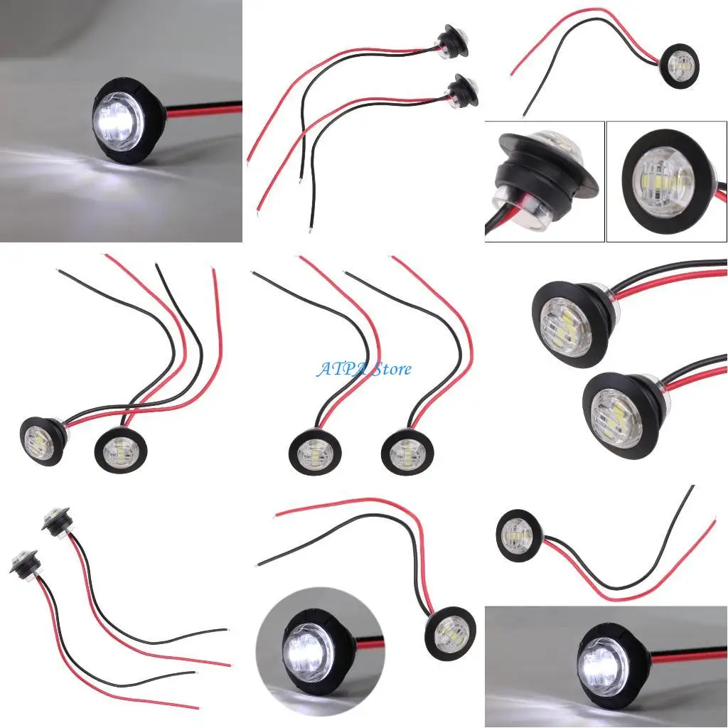 U13C 2x мини -белый 3/4 дюйма круглой стороны 3 светодиодный маркер Трейлер автомобиль легкий водонепроницаемый 
U13C 2x мини -белый 3/4 дюйма круглой стороны 3 светодиодный маркер Трейлер автомобиль легкий водонепроницаемый