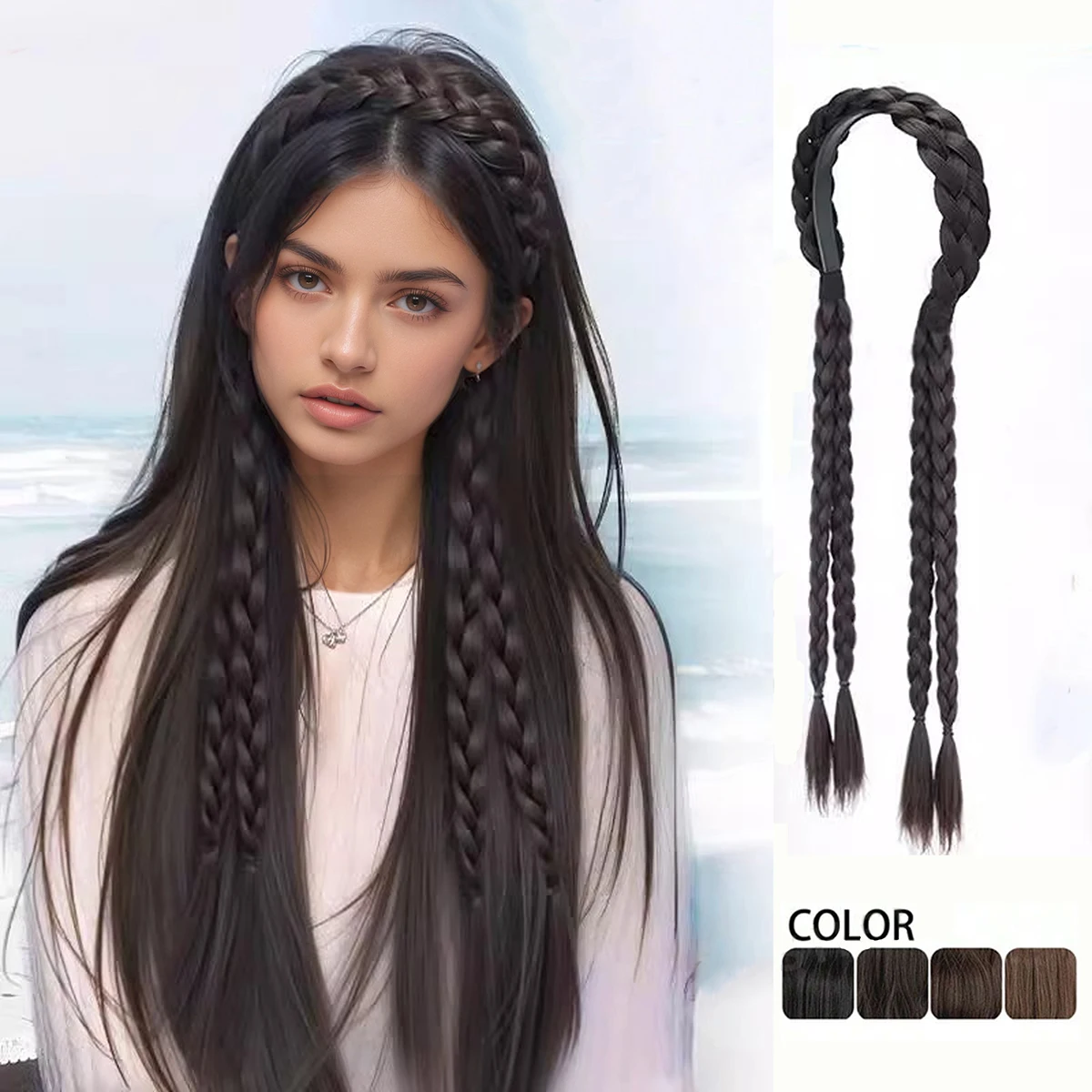 Braided Ponytail Hairpiece Elastic Bun Loop Easy Wear Synthetic Ponytail Adjustable With Double Braids Elastic Band
Braided Ponytail Hairpiece Elastic Bun Loop Easy Wear Synthetic Ponytail Adjustable With Double Braids Elastic Band