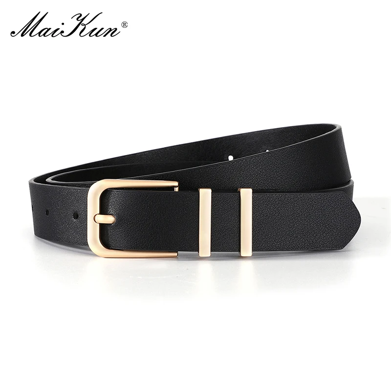 Maikun Fashion Simple Women's Faux Leather Belt Alloy Gold Buckle Double Loop 
Maikun Fashion Simple Women's Faux Leather Belt Alloy Gold Buckle Double Loop