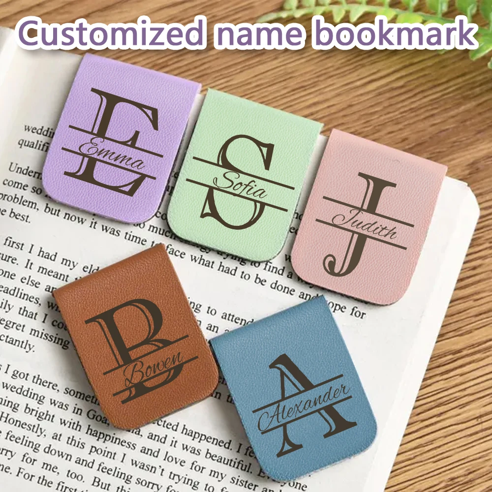 1 customized bookmark with PU leather material for the first letter of the name, magnetic bookmark that can be attached, a birth
1 customized bookmark with PU leather material for the first letter of the name, magnetic bookmark that can be attached, a birth