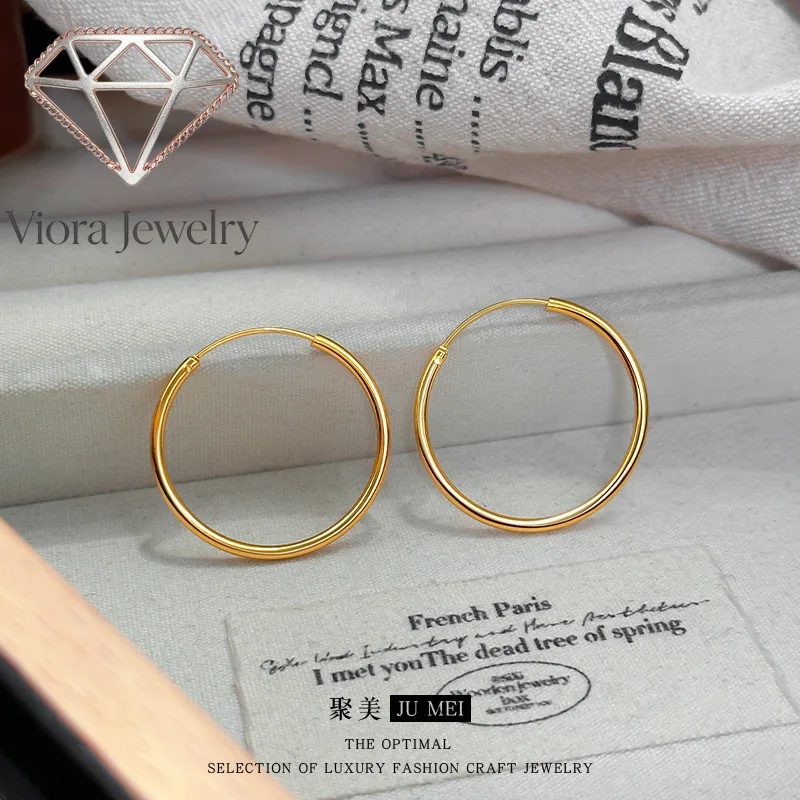 Viora Jewelry Simple 24K real gold earrings glossy circle exaggerated jewelry 9999 personality cold wind earrings earrings
Viora Jewelry Simple 24K real gold earrings glossy circle exaggerated jewelry 9999 personality cold wind earrings earrings