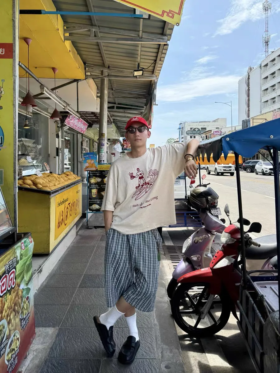 American Retro Blue Green Plaid Loose Shape Seven Pants Men Women Summer Lazy Straight Casual Pants Couple
American Retro Blue Green Plaid Loose Shape Seven Pants Men Women Summer Lazy Straight Casual Pants Couple
