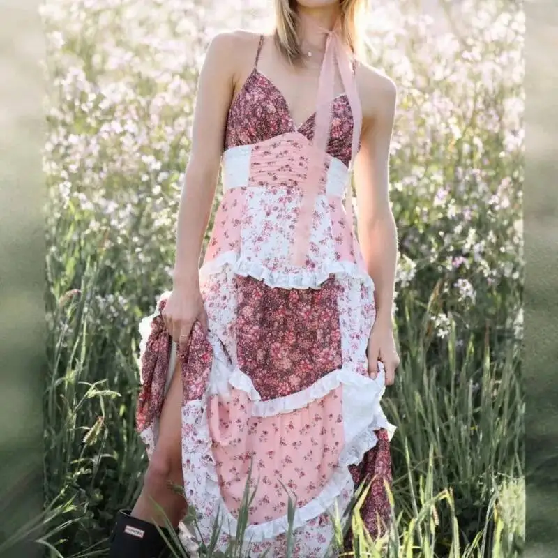 Women's Suspender Print Long Dress Summer Fashion Elegant V Neck Sleeveless Loose Holiday Party Boho Dresses Robe
Women's Suspender Print Long Dress Summer Fashion Elegant V Neck Sleeveless Loose Holiday Party Boho Dresses Robe