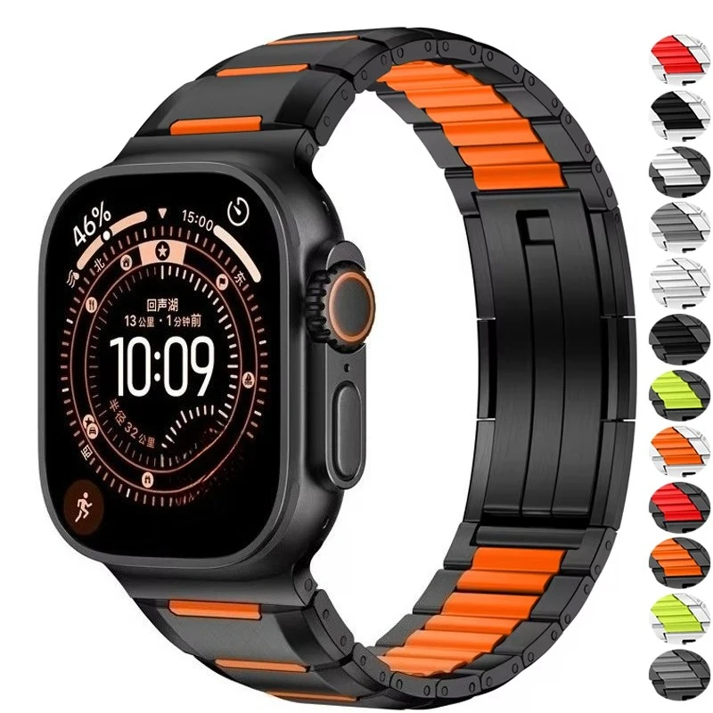 Роскошный металлический ремешок для Apple Watch Band Ultra 49 мм, 46, 45, 44 мм, 38, 40 мм, мужской браслет из нержавеющей стали для Iwatch 11, 10, 9, 8, 7, 5, 6, SE
Роскошный металлический ремешок для Apple Watch Band Ultra 49 мм, 46, 45, 44 мм, 38, 40 мм, мужской браслет из нержавеющей стали для Iwatch 11, 10, 9, 8, 7, 5, 6, SE