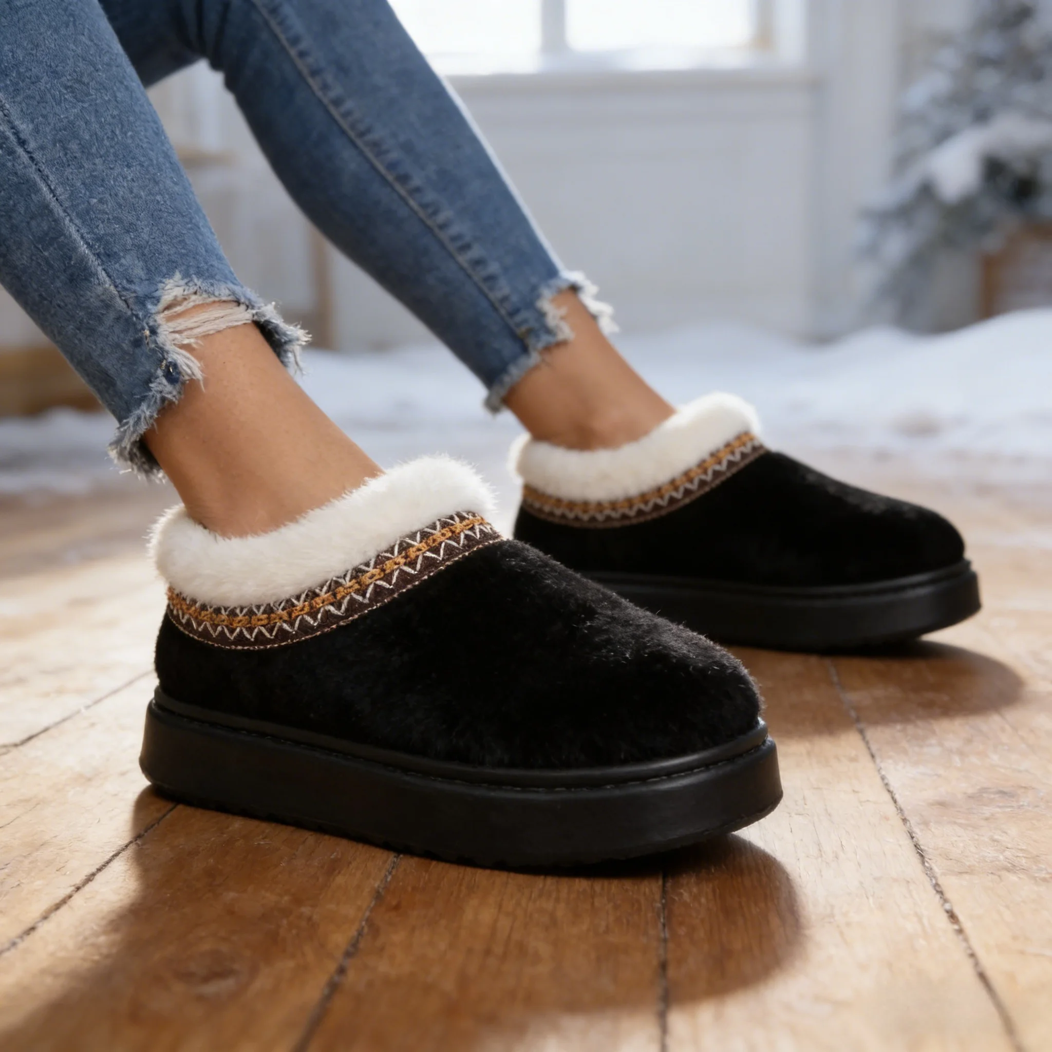 2026 Women's Cotton Shoes Cashmere Warm Thick-soled Shoes Without Heels Wool Half Slippers Unisex Indoor Outdoor Slides
2026 Women's Cotton Shoes Cashmere Warm Thick-soled Shoes Without Heels Wool Half Slippers Unisex Indoor Outdoor Slides