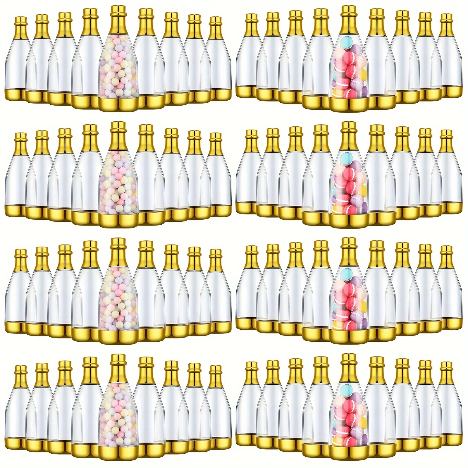 150 Pcs Clear and Gold Plastic Mini Champagne Bottles for DIY Wedding Bridal Baby Shower Birthday Party Favors - Bulk Small Candy Containers HomeRelax
150 Pcs Clear and Gold Plastic Mini Champagne Bottles for DIY Wedding Bridal Baby Shower Birthday Party Favors - Bulk Small Candy Containers HomeRelax