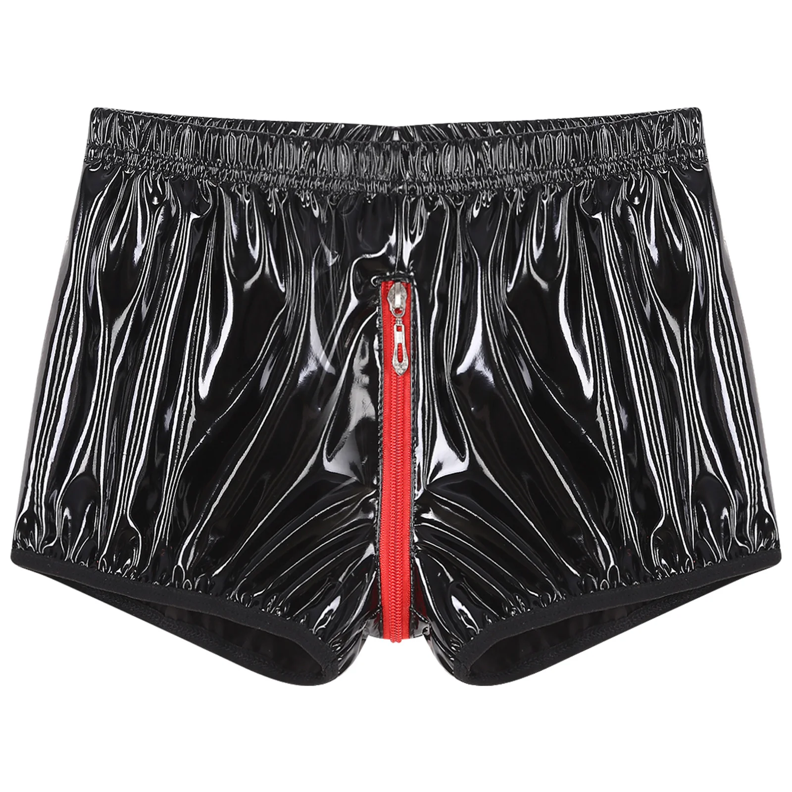 Men Lingerie Glossy Patent Leather Boxer Shorts Elastic Waist Zipper Button Openable Crotch Boxer Bikini Panties Fancy Nightwear
Men Lingerie Glossy Patent Leather Boxer Shorts Elastic Waist Zipper Button Openable Crotch Boxer Bikini Panties Fancy Nightwear